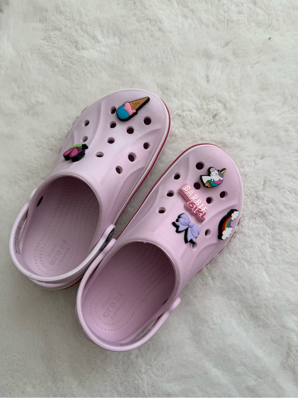 CROCS Kids Pastel Pink Clogs with Fun Jibbitz Charms